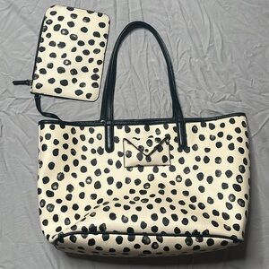 Off white and black spotted print Marc by Marc Jacobs leather tote